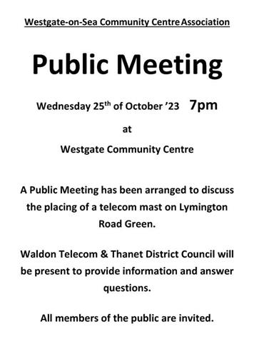  - Westgate Community Centre Public Meeting - Mast