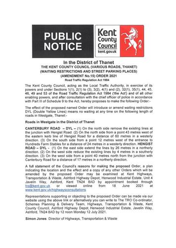  - Consultation - Proposed waiting restrictions Hengist Road and Canterbury Road