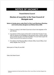 Notice of Vacancy