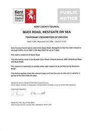 Quex Road Closed 17.05.23 up to 7 days