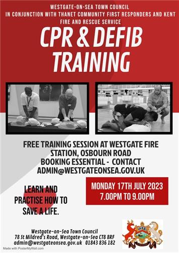  - Free CPR & Defibrillator Training - 17th July