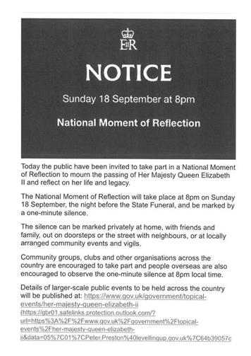 - National Moment of Reflection 18.09.2022 8pm